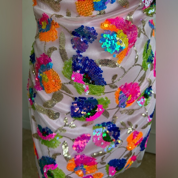 Pink & sequin dress🧡💛💚🩷🩵 - Picture 6 of 8